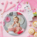 Custom Kids Birthday Photo Paper Plate<br><div class="desc">Add your custom child's photo to create the perfect personalized paper plates for your birthday party decor. Use the design tools to add text or additional photos to create your own unique one of a kind design.</div>