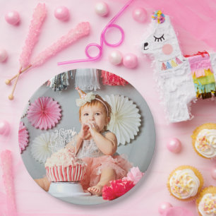 Custom Kids Birthday Photo Paper Plate