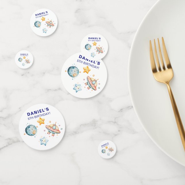 Custom Kids Birthday Space-Themed Confetti (Group)