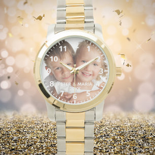 Custom kids children photo names year mom watch