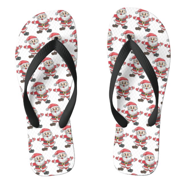 Custom Kids Christmas Drawing Flip Flops (Footbed)