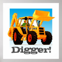 Custom Kids Construction Truck Yellow Digger