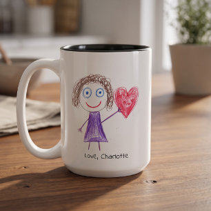 Custom Kids Drawing & Name Keepsake Mug