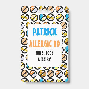 Custom Kids Food Allergy Alert Allergy Symbols Badge
