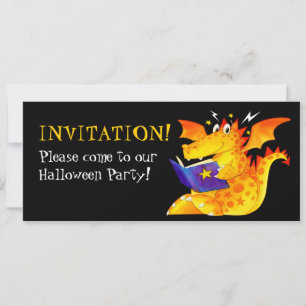 Custom Kids Funny Baby Dragon Halloween Invitation