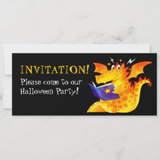 Custom Kids Funny Baby Dragon Halloween Invitation