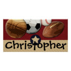 Custom Kids Name All-star Sports Wall Art