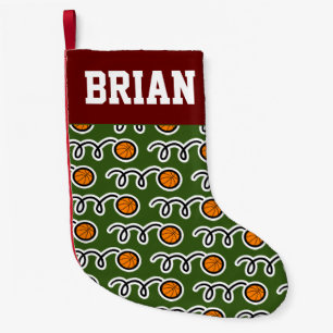 Custom kid's name basketball sports small christmas stocking