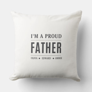 Custom Kids' Names Design | Personalized Father’s  Throw Pillow