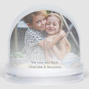 Custom Kids Photo Modern Keepsake Dad Snowglobe