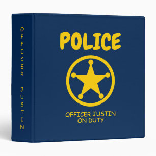 Custom kid's police officer theme school binder