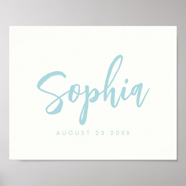 Custom Kid's Room Baby Name Nursery Wall Print (Front)