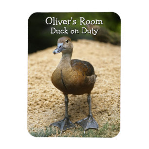 Custom Kids Room Duck on Duty Name Design Magnet