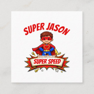 Custom Kids Superhero Name Loyalty Card