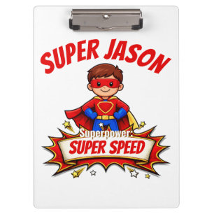 Custom Kids Superhero Name & Superpower Clipboard
