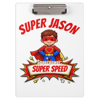 Custom Kids Superhero Name & Superpower Clipboard
