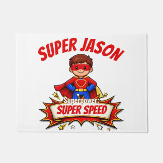 Custom Kids Superhero Name & Superpower Doormat