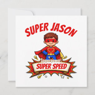 Custom Kids Superhero Name & Superpower Invitation