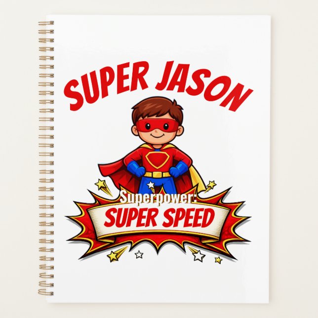 Custom Kids Superhero Name & Superpower Planner (Front)