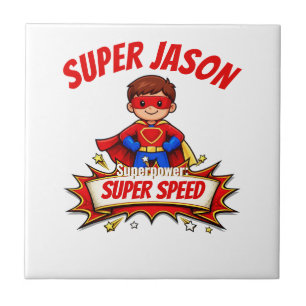 Custom Kids Superhero Name & Superpower Tile