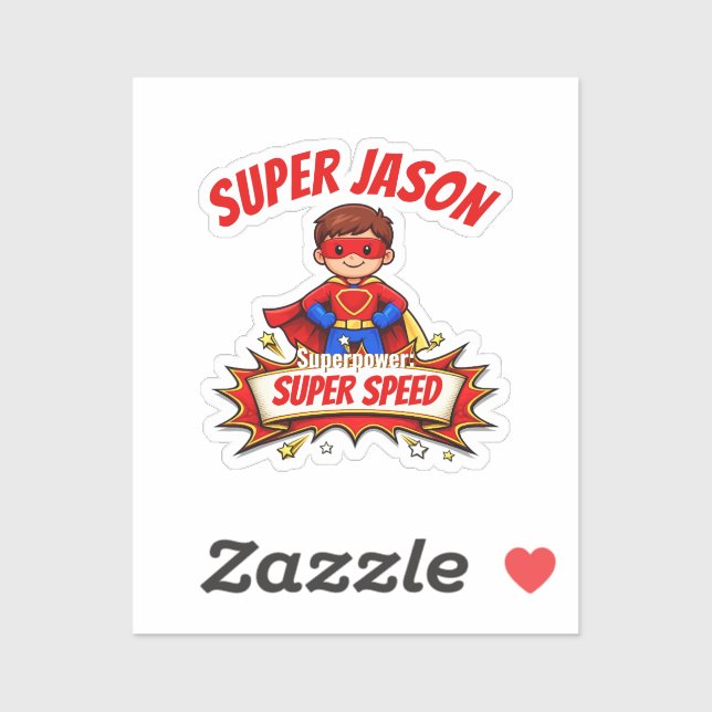 Custom Kids Superhero NameCustom-Cut Vinyl Sticker (Sheet)