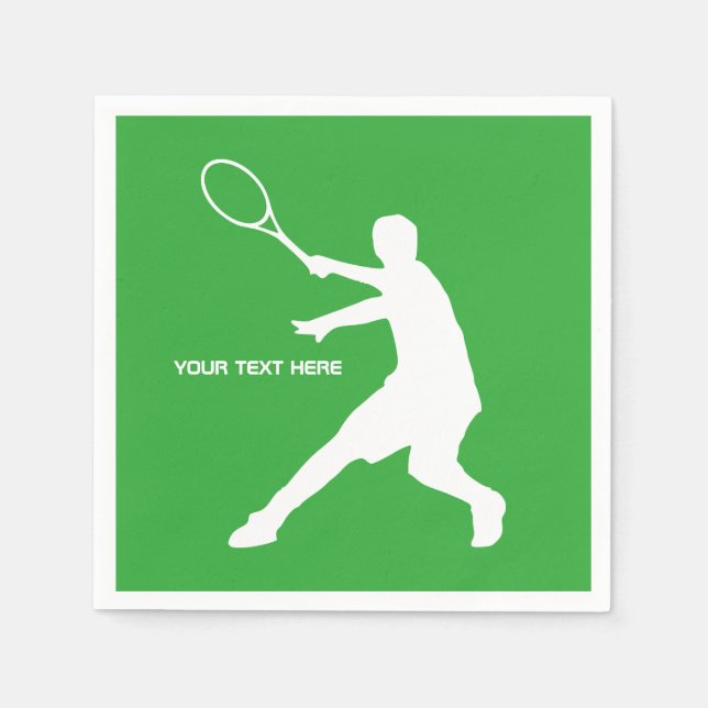 Custom kids tennis birthday party paper napkins (Front)
