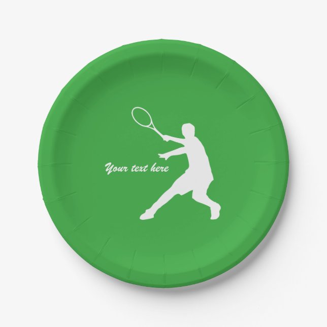Custom kids tennis theme Birthday party plates (Front)
