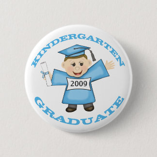 Custom Kindergarten Blue Girl Graduate 2 Inch Round Button
