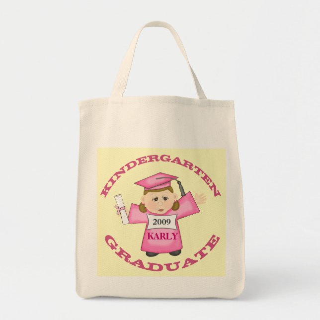 Custom Kindergarten Girl Graduate Tote Bag (Front)