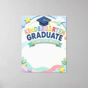 Custom Kindergarten Graduate Class 2026 Canvas Print