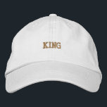 Custom King Modern Cotton-Hat Featuring Elegant Embroidered Hat<br><div class="desc">The "King" text is embroidered in bold lettering on this white cotton cap, giving it a modern, stylish look. The adjustable strap makes it perfect for any head size and daily wear.</div>