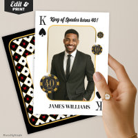 Custom King of Spades Birthday Invite, Casino