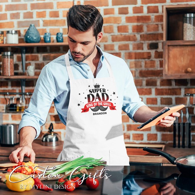 Custom King of the Grill Father's Day Grill Master Apron (Creator Uploaded)