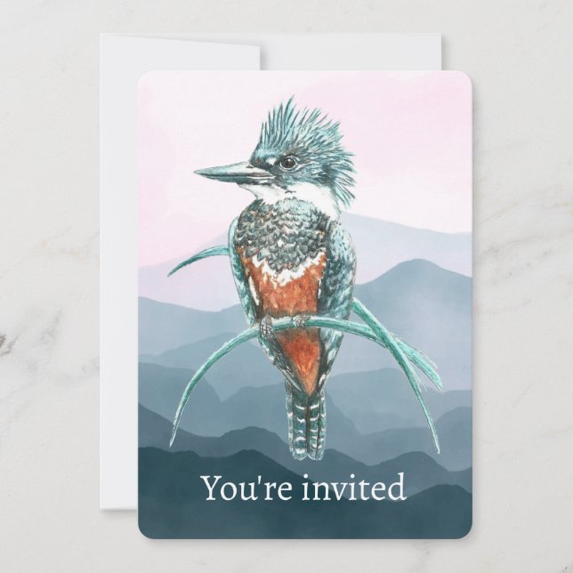 Custom Kingfisher Party Event Celebration Invitation (Front)