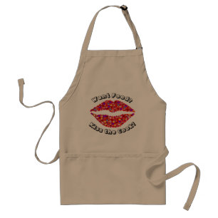 Custom Kiss the Cook Quote with Heart Lips Standard Apron