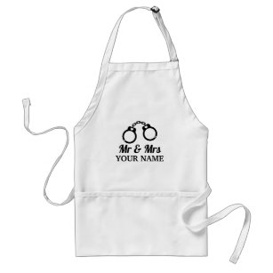 Custom kitchen apron for Mr and Mrs married couple