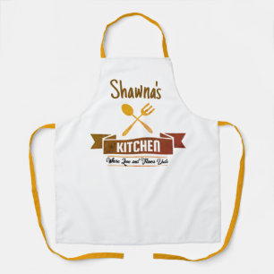 Custom Kitchen Apron, Personalized Chef Name Apron