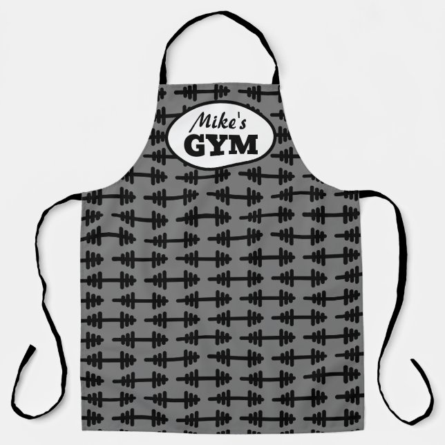 Custom kitchen apron with dumbbell pattern (Front)