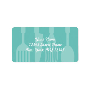 Custom kitchen cooking utensils address labels