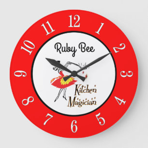Custom Kitchen Magician 1950s Retro Numbers Clock