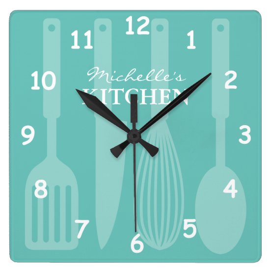 Kitchen Square Wall Clocks Zazzle.ca