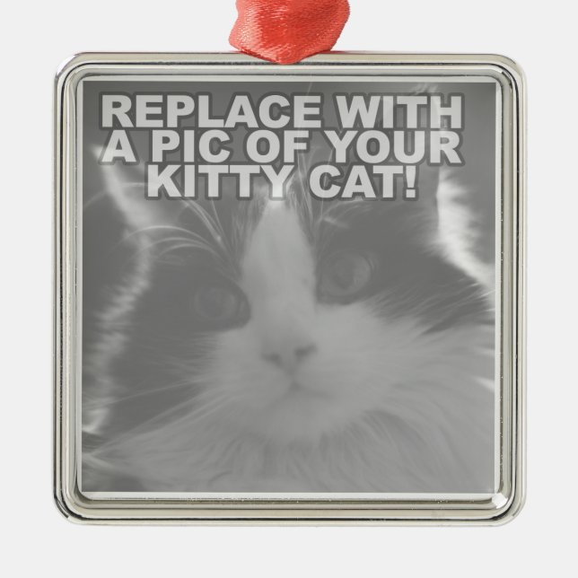 Custom Kitty Cat Metal Ornament (Front)