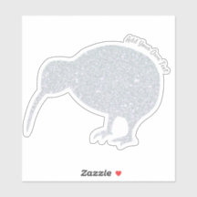 CUSTOM Kiwi Sparkle Glitter Sticker