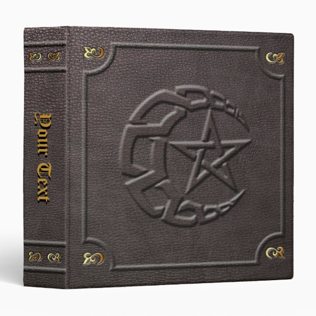 Custom Knotwork Moon & Pentacle Book of Shadows Binder (Front/Spine)