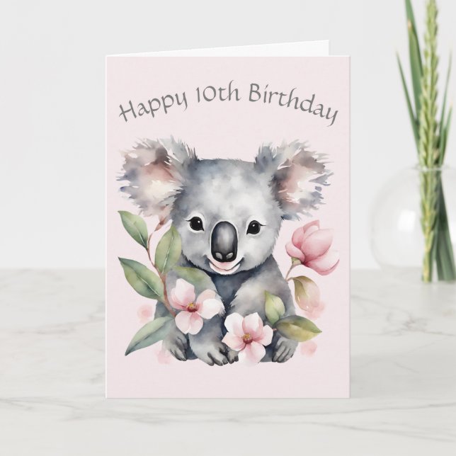 Custom Koala Bear Birthday Card (Front)