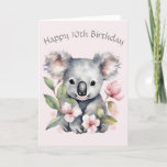 Custom Koala Bear Birthday Card<br><div class="desc">Koala bear lovers will love this personalized and custom birthday card. The front can be edited for any big birthday year and has a cute watercolor koala bear with floral design. The inside message can be tuned to your special person too with a 'koala-fied adventure' message.</div>