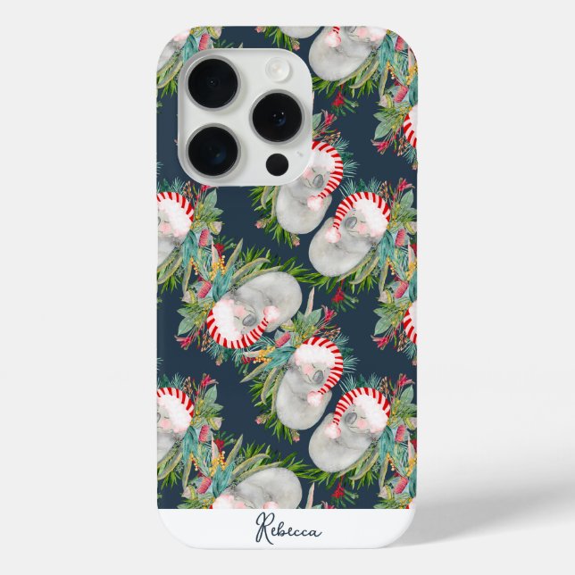 Custom Koala Christmas Blue Case-Mate iPhone Case (Back)