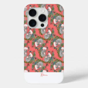 Custom Koala Christmas Pink iPhone 15 Pro Case