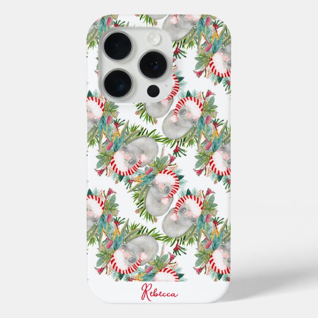 Custom Koala Christmas White Case-Mate iPhone Case (Back)