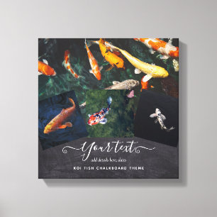 Custom KOI FISH Photo Collage Gift For Men Canvas Print